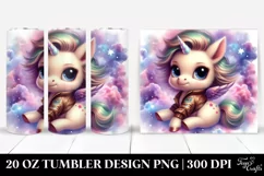 Cute Baby Unicorn Johnny Bravo Dreamy Nebula | 20 Oz Tumbler Product Image 1