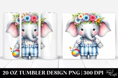 Colorful Baby Elephant | 20 Oz Tumbler Product Image 1