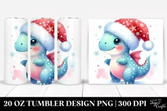 Cute Dinosaur with Santa Hat 20 Oz Tumbler Product Image 1