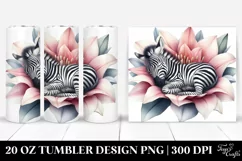 Sleeping Zebra in Flower Petals | 20 oz Tumbler Product Image 1