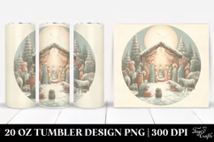 Pastel Vintage Nativity Scene Clipart, Transparent 20 Oz Product Image 1