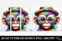 Colorful Baby Monkey with Sun es | 20 oz Tumbler Product Image 1