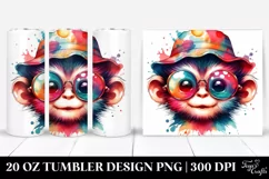 Colorful Baby Monkey with Sun es | 20 oz Tumbler Product Image 1