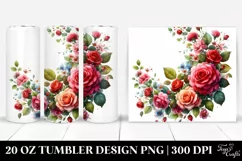 Colorful Floral Frame Clipart, High-Res 20 Oz Tumbler Product Image 1