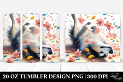 Watercolor Dog Tumbling with Spring Petals | 20 Oz Tumbler Product Image 1