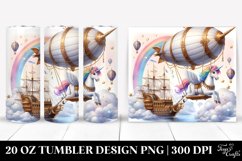 Cute Unicorn Playing on Swing from Airship | 20 oz Tumbler Product Image 1