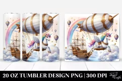 Cute Unicorn Playing on Swing from Airship | 20 oz Tumbler Product Image 1