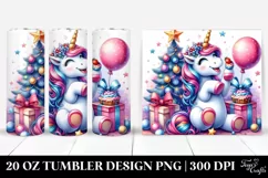 Playing Cute Unicorn Vibrant Drawing | 20 oz Tumbler Product Image 1