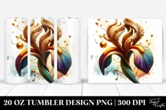 Stained Iris Watercolor Splash | 20 oz Tumbler Product Image 1