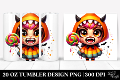 Ghoul Girl with Candy Lollipop, Angry 20 Oz Tumbler Product Image 1
