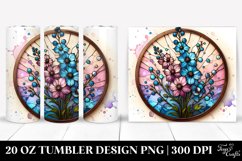 Wooden Delphinium Stained Tumbler | 20 oz Tumbler Product Image 1
