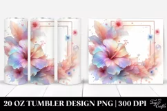 Abstract Shiny Hibiscus 20 Oz Tumbler Product Image 1