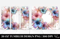 Abstract Shiny Hibiscus 20 Oz Tumbler Product Image 1