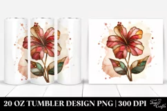 Stained Hibiscus Marble Splash | 20 oz Tumbler Product Image 1