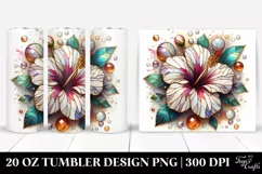 Stained Hibiscus Marble Splash | 20 oz Tumbler Product Image 1