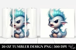 baby Dragon with Cool Haircut, Transparent 20 Oz Tumbler Product Image 1