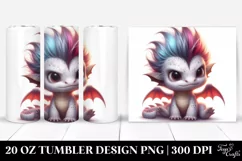 baby Dragon with Cool Haircut, Transparent 20 Oz Tumbler Product Image 1