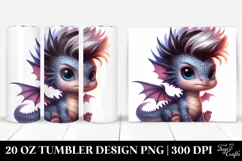 baby Dragon with Cool Haircut, Transparent 20 Oz Tumbler Product Image 1
