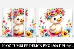 Colorful Duck Flower Crown | 20 oz Tumbler Product Image 1