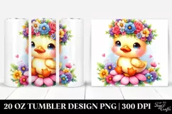 Colorful Duck Flower Crown | 20 oz Tumbler Product Image 1