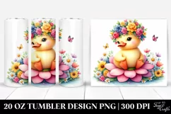 Colorful Duck Flower Crown | 20 oz Tumbler Product Image 1