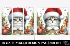 Cute Cat Peeking with Ornaments Clipart Product Image 1