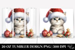 Cute Cat Peeking with Ornaments Clipart Product Image 1