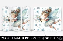 Whimsical Fairy Tumbling with Snowflakes, 20 Oz Tumbler Product Image 1