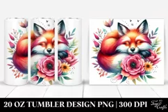 Colorful Sleeping Fox in Flower | 20 Oz Tumbler Product Image 1