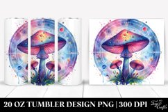 Vibrant Magical Celestial Mushroom Clipart, 20 Oz Tumbler Product Image 1