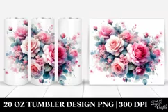 Colorful Pink Roses Abstract | 20 oz Tumbler Product Image 1