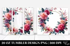 Vibrant Floral Frame with Pink Roses | 20 oz Tumbler Product Image 1
