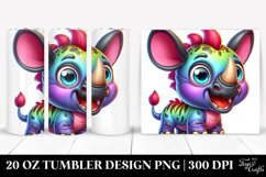 Colorful Enthusiastic Baby Rhino | 20 Oz Tumbler Product Image 1