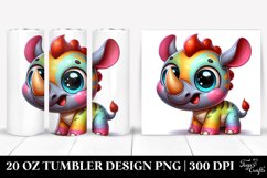 Colorful Enthusiastic Baby Rhino | 20 Oz Tumbler Product Image 1