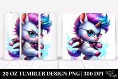 Jumping Baby Unicorn Drawing | 20 oz Tumbler Product Image 1