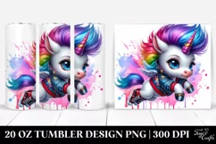 Jumping Baby Unicorn Drawing | 20 oz Tumbler Product Image 1