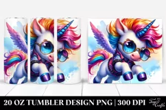 Jumping Baby Unicorn Drawing | 20 oz Tumbler Product Image 1