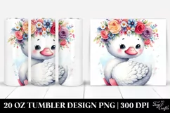 Cute Swan Flower Crown | 20 oz Tumbler Product Image 1
