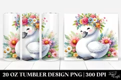 Cute Swan Flower Crown | 20 oz Tumbler Product Image 1