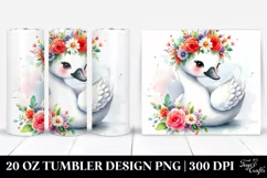 Cute Swan Flower Crown | 20 oz Tumbler Product Image 1