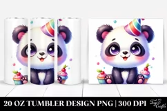 Colorful Smiling Panda Party Hat | 20 Oz Tumbler Product Image 1