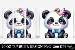 Colorful Smiling Panda Party Hat | 20 Oz Tumbler Product Image 1