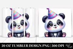 Colorful Smiling Panda Party Hat | 20 Oz Tumbler Product Image 1
