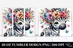 Cute Zebra Flower Crown | 20 oz Tumbler Product Image 1