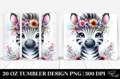 Cute Zebra Flower Crown | 20 oz Tumbler Product Image 1
