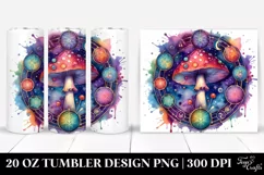 Vibrant Celestial Mushroom Clipart 20 Oz Tumbler Product Image 1