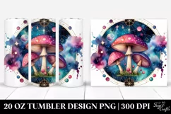 Vibrant Magical Celestial Mushroom Clipart, 20 Oz Tumbler Product Image 1
