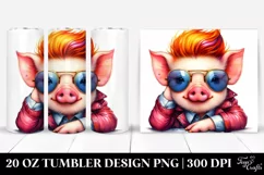 Cute Baby Pig Drawing | 20 oz Tumbler Product Image 1