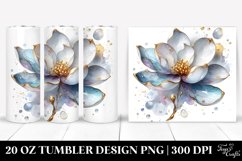 Glossy Magnolia Watercolor Splash | 20 Oz Tumbler Product Image 1