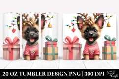 Expressive Baby Malinois with Christmas Lights, Transparent Product Image 1